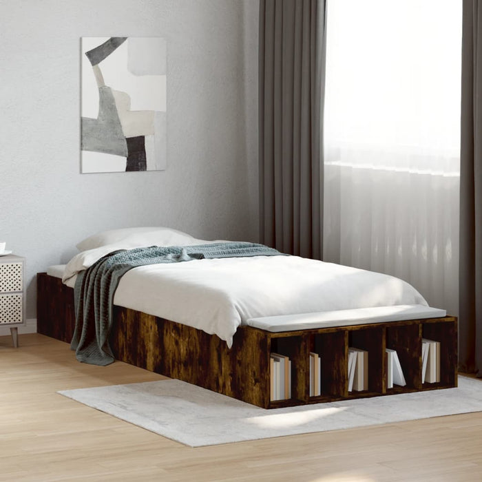 Cadru de pat, stejar fumuriu, 90x200 cm, lemn prelucrat - WALTI WALTI