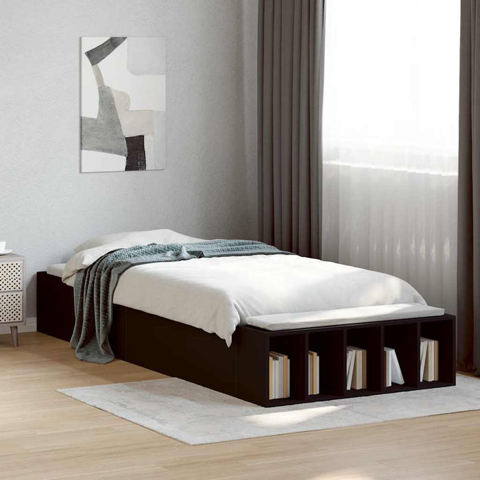 Cadru de pat, negru, 90x190 cm, lemn prelucrat - WALTI WALTI