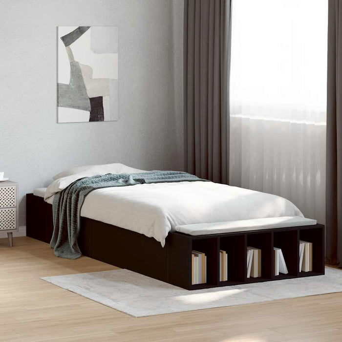 Cadru de pat, negru, 75x190 cm, lemn prelucrat - WALTI WALTI