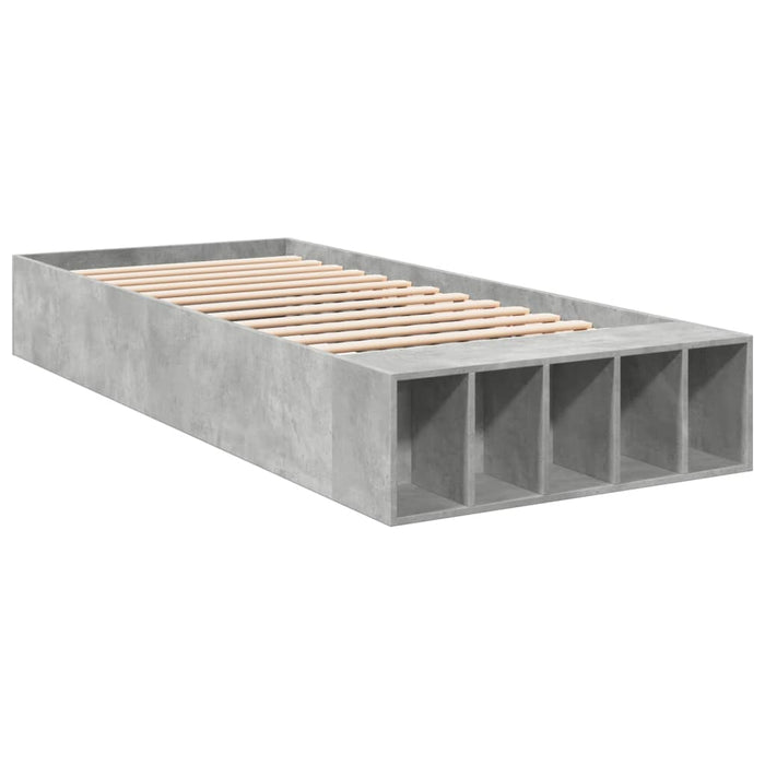Cadru de pat, gri beton, 75x190 cm, lemn prelucrat - WALTI WALTI