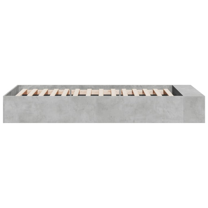 Cadru de pat, gri beton, 75x190 cm, lemn prelucrat - WALTI WALTI