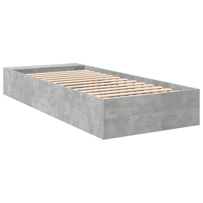 Cadru de pat, gri beton, 75x190 cm, lemn prelucrat - WALTI WALTI