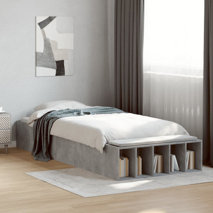 Cadru de pat, gri beton, 75x190 cm, lemn prelucrat - WALTI WALTI