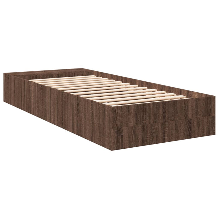 Cadru de pat, stejar maro, 75x190 cm, lemn prelucrat - WALTI WALTI