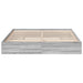 Cadru de pat cu sertare gri sonoma 200x200 cm lemn prelucrat - WALTI WALTI