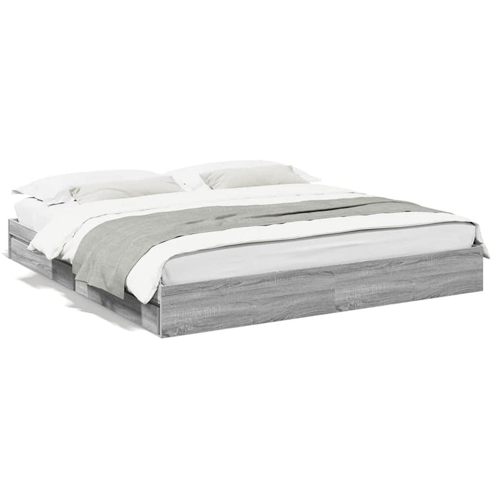 Cadru de pat cu sertare gri sonoma 180x200 cm lemn prelucrat - WALTI WALTI
