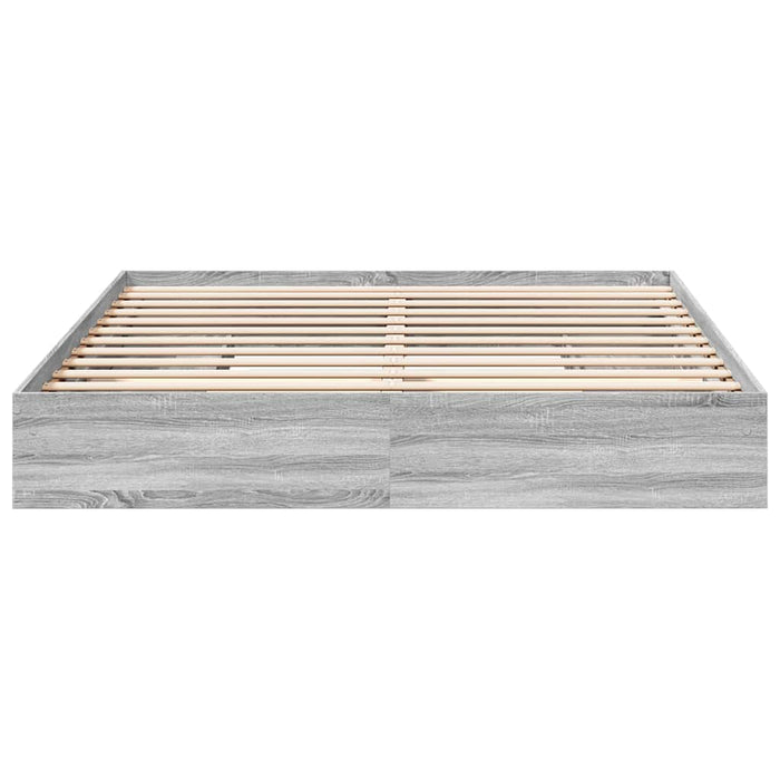 Cadru de pat cu sertare gri sonoma 180x200 cm lemn prelucrat - WALTI WALTI