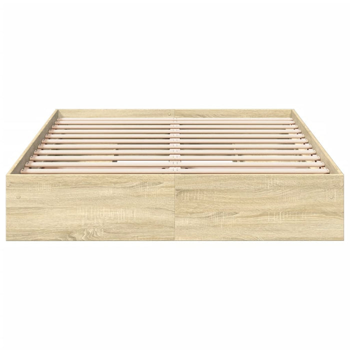 Cadru de pat cu sertare stejar sonoma 160x200 cm lemn prelucrat - WALTI WALTI