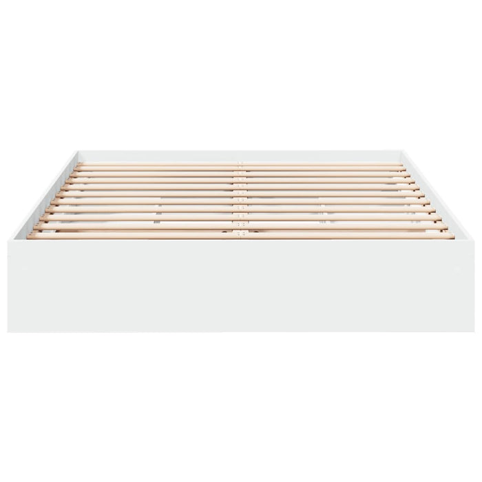 Cadru pat cu sertare alb extralucios 150x200 cm, lemn prelucrat - WALTI WALTI