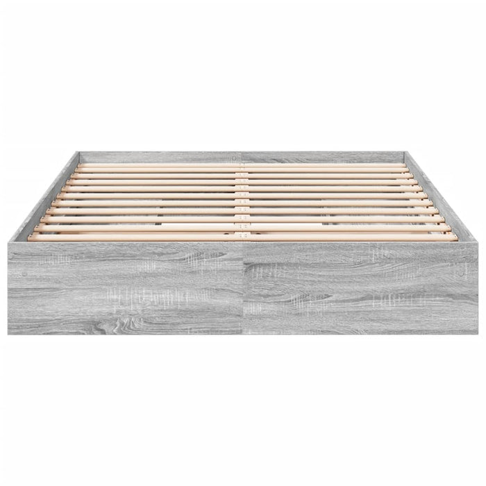 Cadru de pat cu sertare gri sonoma 150x200 cm lemn prelucrat - WALTI WALTI