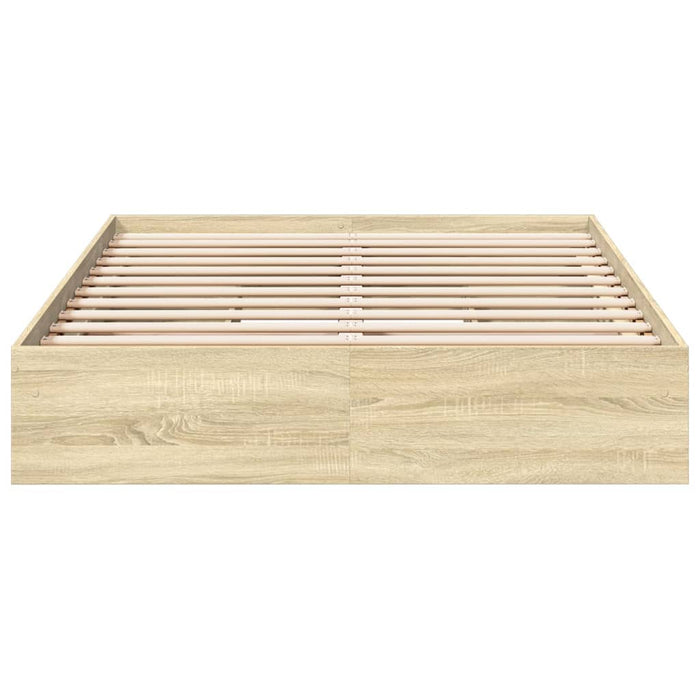 Cadru de pat cu sertare stejar sonoma 140x200 cm lemn prelucrat WALTI