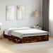 Cadru pat cu sertare stejar fumuriu 140x200 cm lemn prelucrat - WALTI WALTI