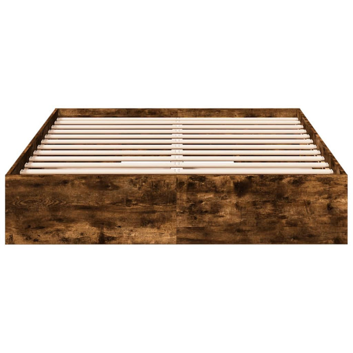 Cadru pat cu sertare stejar fumuriu 120x200 cm lemn prelucrat - WALTI WALTI