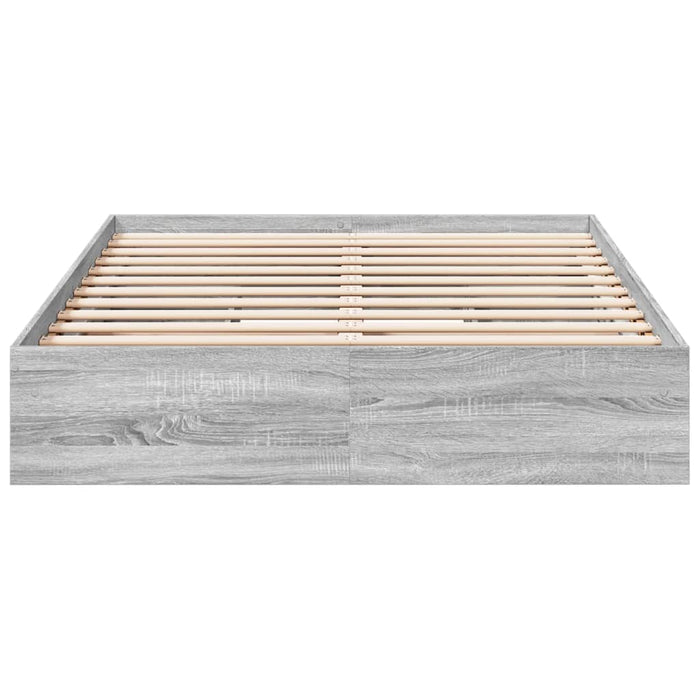 Cadru de pat cu sertare gri sonoma 120x200 cm lemn prelucrat WALTI