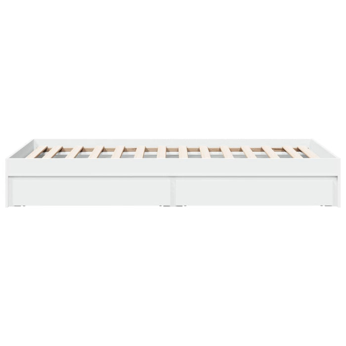 Cadru de pat cu sertare, alb, 100x200 cm, lemn prelucrat - WALTI WALTI