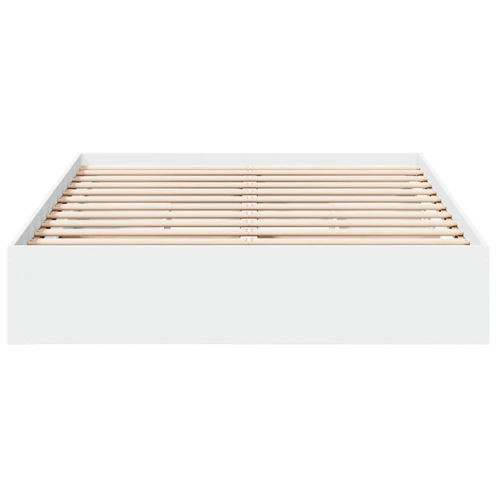 Cadru pat cu sertare alb extralucios 140x190 cm, lemn prelucrat - WALTI WALTI
