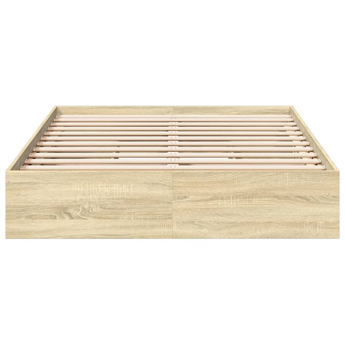 Cadru de pat cu sertare stejar sonoma 135x190 cm lemn prelucrat WALTI