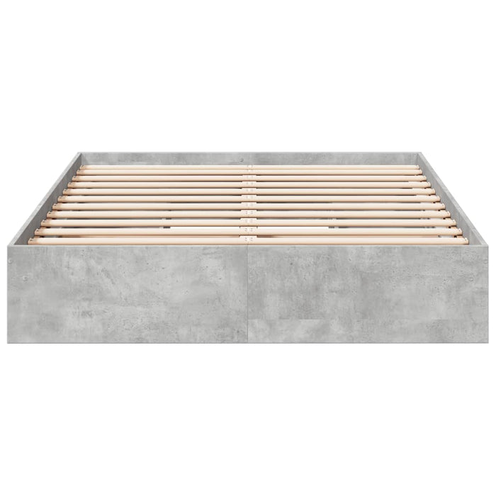 Cadru de pat cu sertare, gri beton, 135x190 cm, lemn prelucrat WALTI