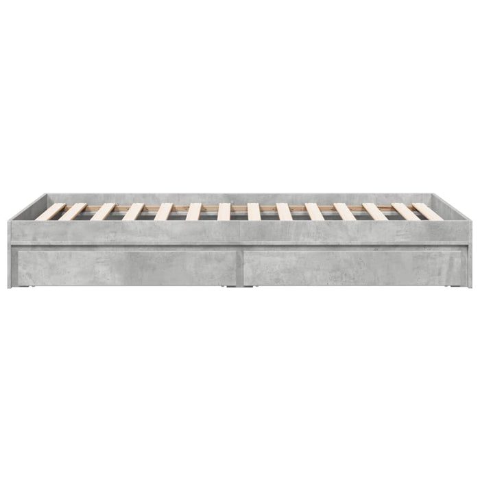 Cadru de pat cu sertare, gri beton, 90x190 cm, lemn prelucrat WALTI