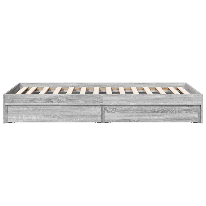 Cadru de pat cu sertare gri sonoma 90x190 cm lemn prelucrat - WALTI WALTI