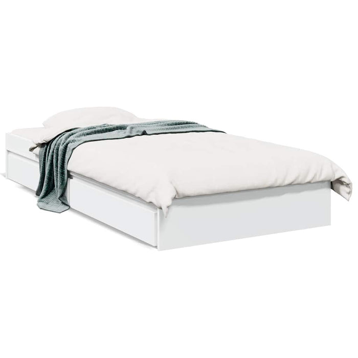 Cadru de pat cu sertare, alb, 75x190 cm, lemn prelucrat - WALTI WALTI