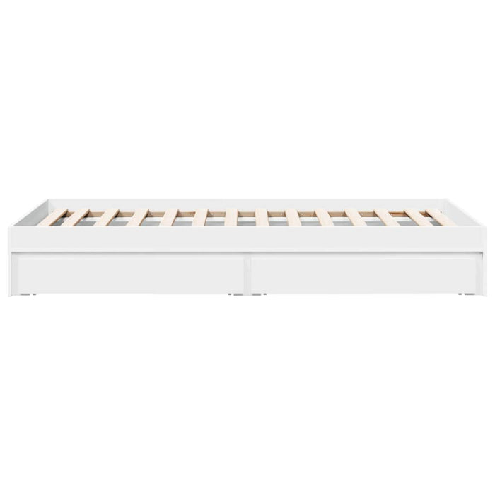 Cadru de pat cu sertare, alb, 75x190 cm, lemn prelucrat - WALTI WALTI