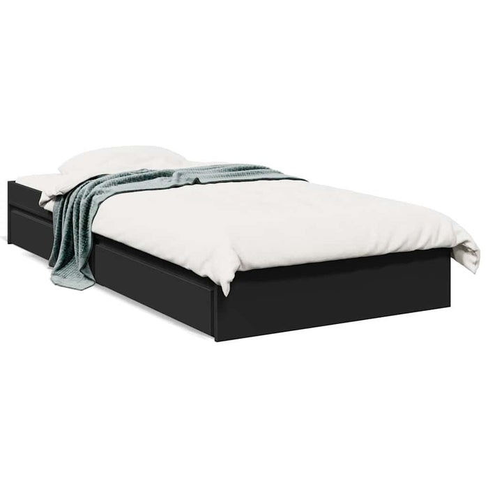 Cadru de pat cu sertare, negru, 75x190 cm, lemn prelucrat - WALTI WALTI