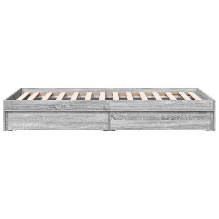 Cadru de pat cu sertare gri sonoma 75x190 cm lemn prelucrat - WALTI WALTI