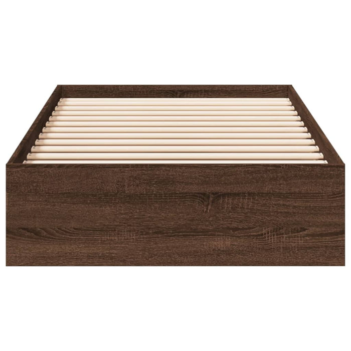 Cadru de pat cu sertare stejar maro 75x190 cm lemn prelucrat - WALTI WALTI