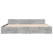 Cadru de pat cu sertare gri beton 200x200 cm lemn prelucrat - WALTI WALTI