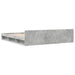 Cadru de pat cu sertare gri beton 200x200 cm lemn prelucrat - WALTI WALTI