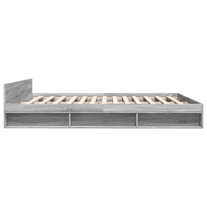Cadru de pat cu sertare gri sonoma 200x200 cm lemn prelucrat WALTI