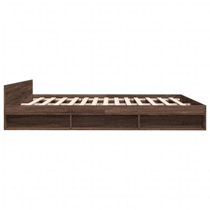 Cadru de pat cu sertare stejar maro 200x200 cm lemn prelucrat WALTI