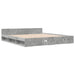 Cadru de pat cu sertare, gri beton, 180x200 cm, lemn prelucrat - WALTI WALTI