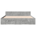 Cadru de pat cu sertare, gri beton, 160x200 cm, lemn prelucrat - WALTI WALTI