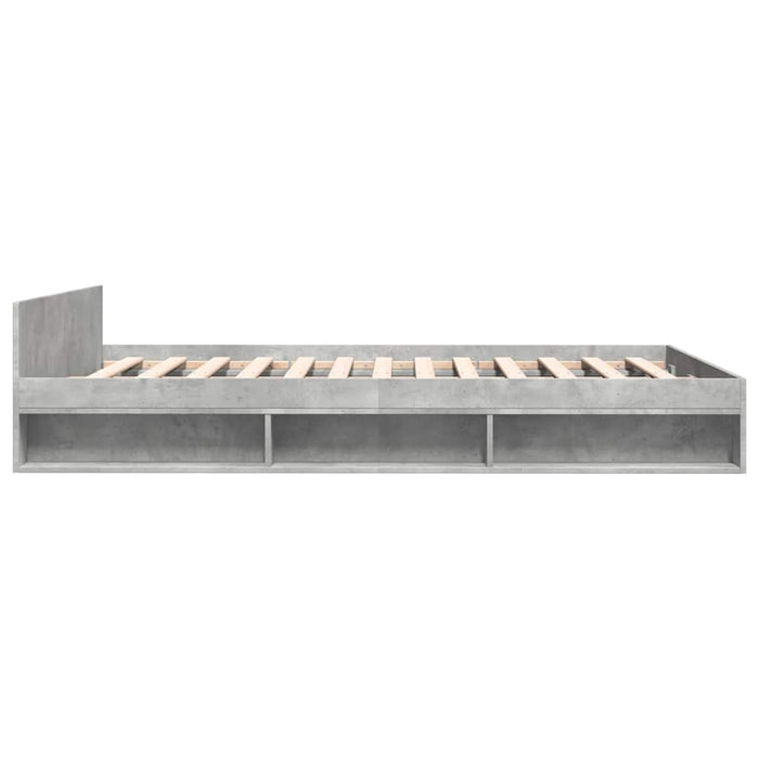 Cadru de pat cu sertare, gri beton, 160x200 cm, lemn prelucrat - WALTI WALTI