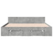 Cadru de pat cu sertare, gri beton, 150x200 cm, lemn prelucrat - WALTI WALTI