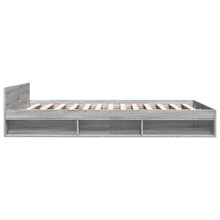 Cadru de pat cu sertare gri sonoma 150x200 cm lemn prelucrat WALTI