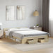 Cadru de pat cu sertare stejar sonoma 140x200 cm lemn prelucrat - WALTI WALTI