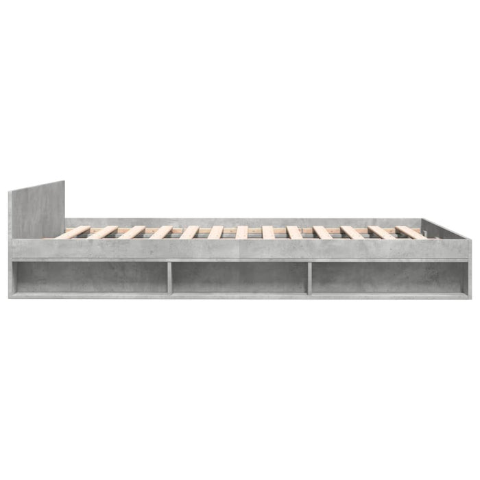 Cadru de pat cu sertare, gri beton, 140x200 cm, lemn prelucrat - WALTI WALTI