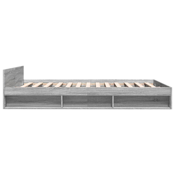 Cadru de pat cu sertare gri sonoma 120x200 cm lemn prelucrat - WALTI WALTI