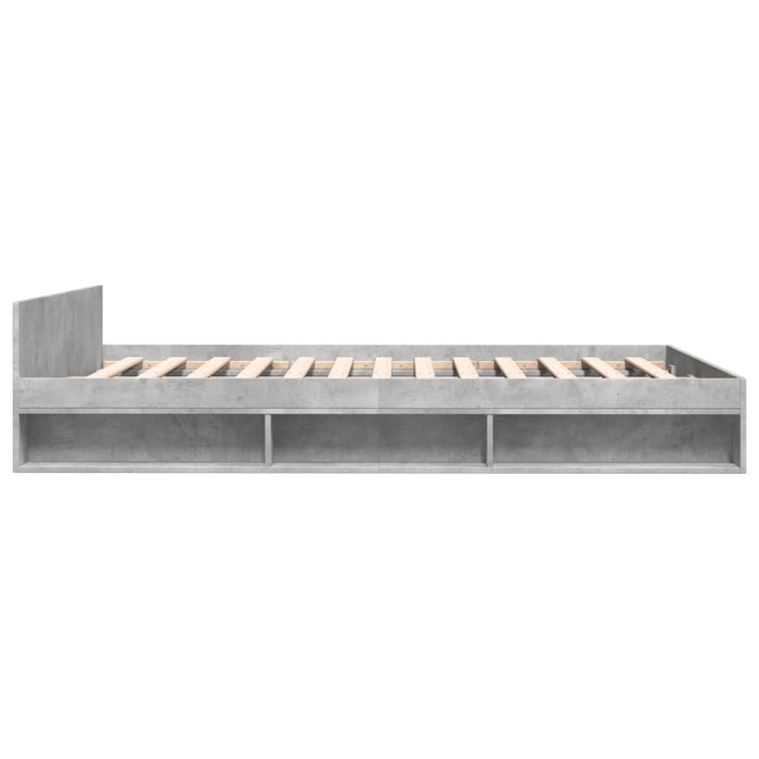 Cadru de pat cu sertare, gri beton, 140x190 cm, lemn prelucrat WALTI