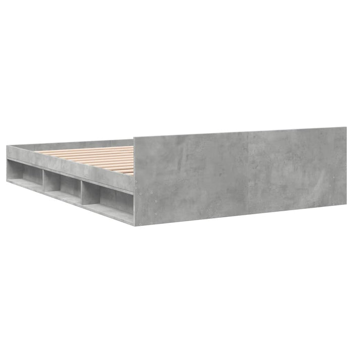 Cadru de pat cu sertare, gri beton, 140x190 cm, lemn prelucrat WALTI