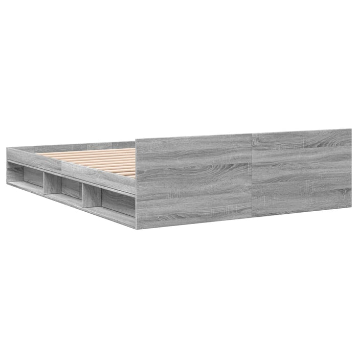 Cadru de pat cu sertare gri sonoma 140x190 cm lemn prelucrat - WALTI WALTI