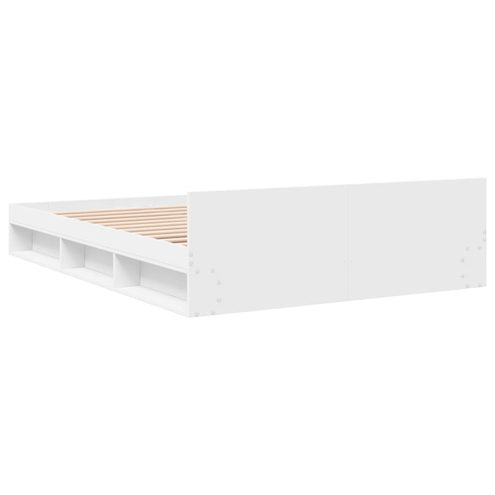 Cadru de pat cu sertare, alb, 135x190 cm, lemn prelucrat WALTI