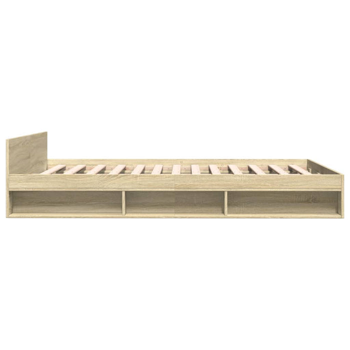 Cadru de pat cu sertare stejar sonoma 120x190 cm lemn prelucrat - WALTI WALTI