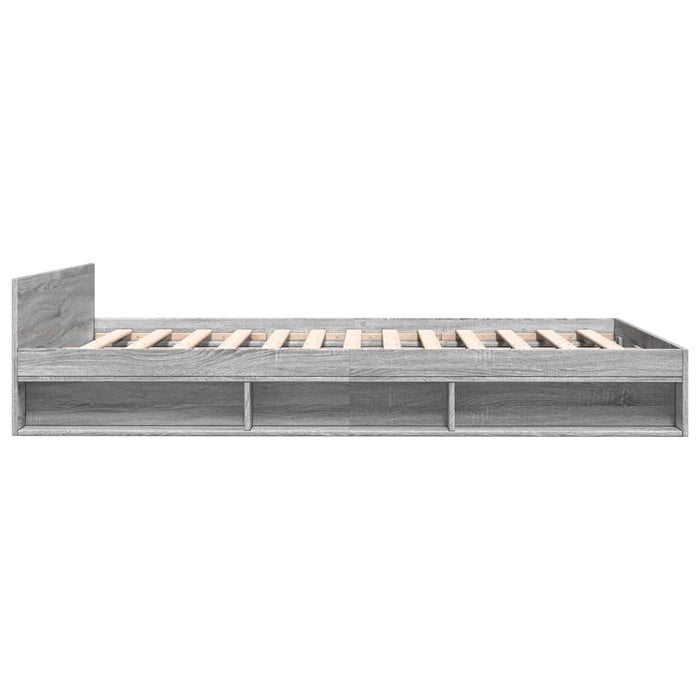 Cadru de pat cu sertare gri sonoma 120x190 cm lemn prelucrat WALTI