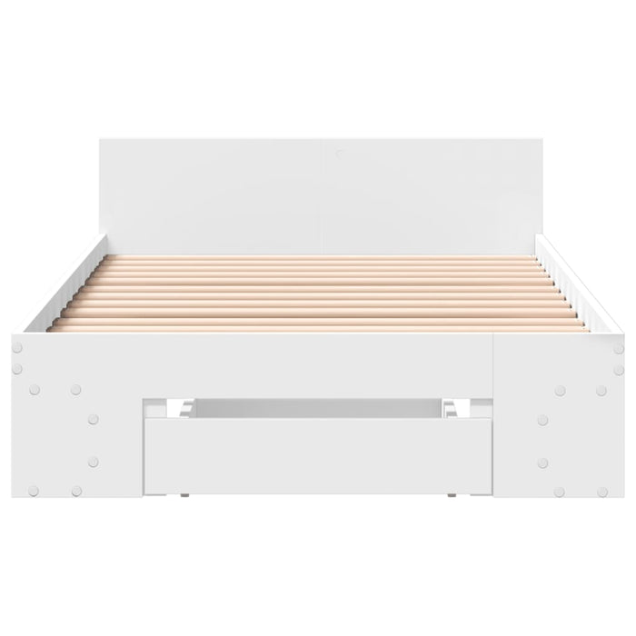 Cadru de pat cu sertar, alb, 90x190 cm, lemn prelucrat WALTI