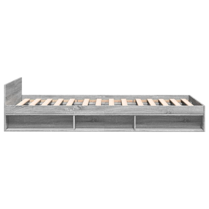 Cadru de pat cu sertar gri sonoma 90x190 cm lemn prelucrat - WALTI WALTI