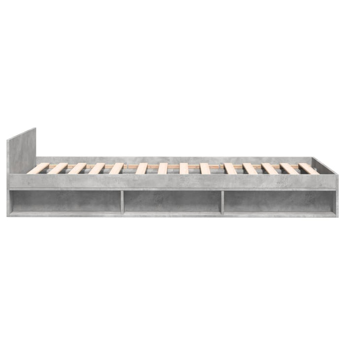 Cadru de pat cu sertar, gri beton, 100x200 cm, lemn prelucrat - WALTI WALTI